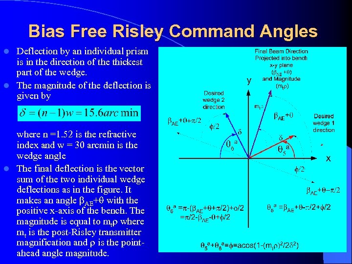 Bias Free Risley Command Angles Deflection by an individual prism is in the direction