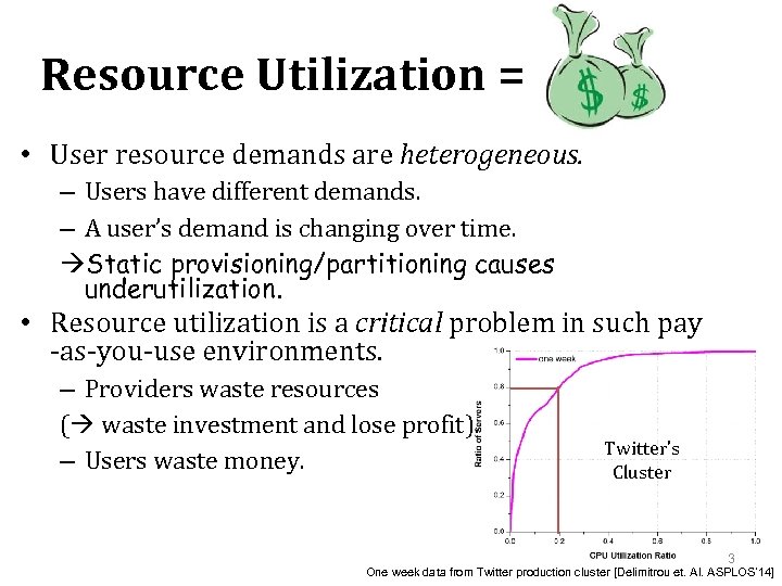 Resource Utilization = • User resource demands are heterogeneous. – Users have different demands.