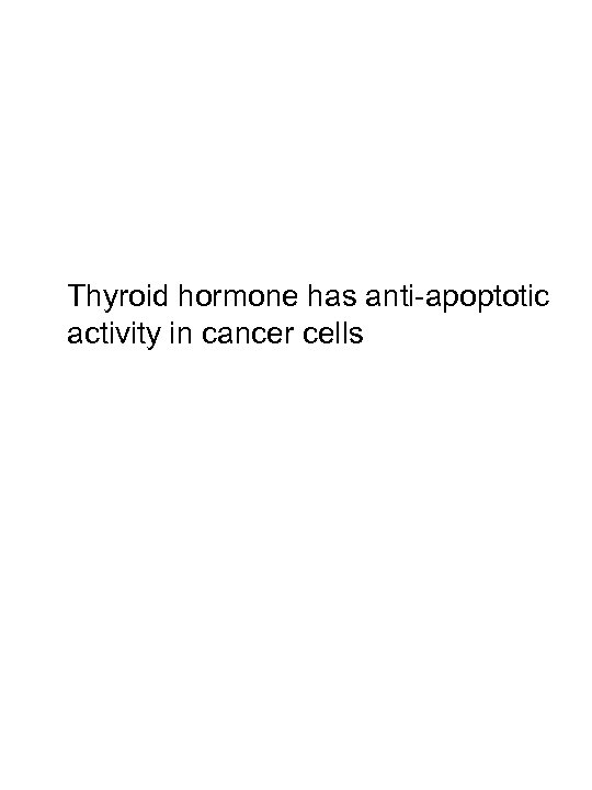 Thyroid hormone has anti-apoptotic activity in cancer cells 