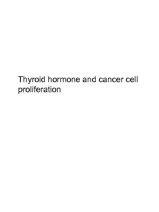Thyroid hormone and cancer cell proliferation 