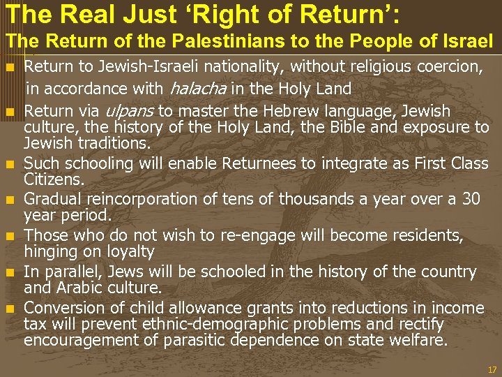 The Real Just ‘Right of Return’: The Return of the Palestinians to the People