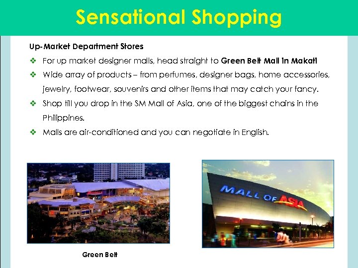 Sensational Shopping Up-Market Department Stores v For up market designer malls, head straight to