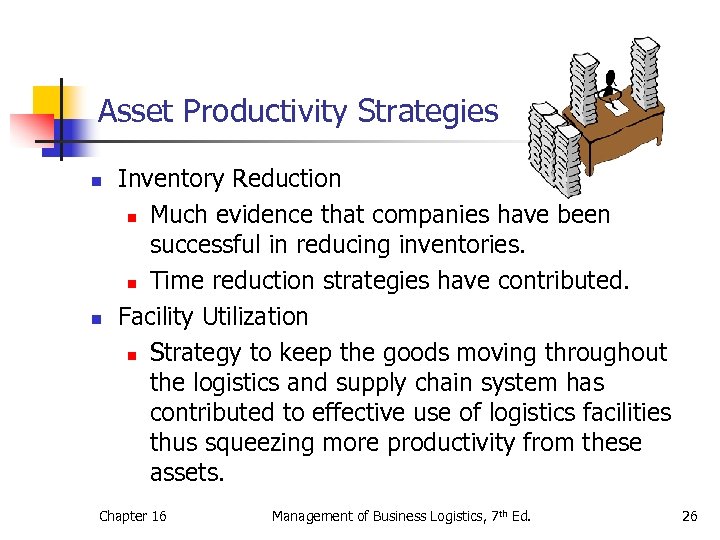 Asset Productivity Strategies n n Inventory Reduction n Much evidence that companies have been