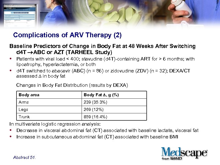 Complications of ARV Therapy (2) Baseline Predictors of Change in Body Fat at 48