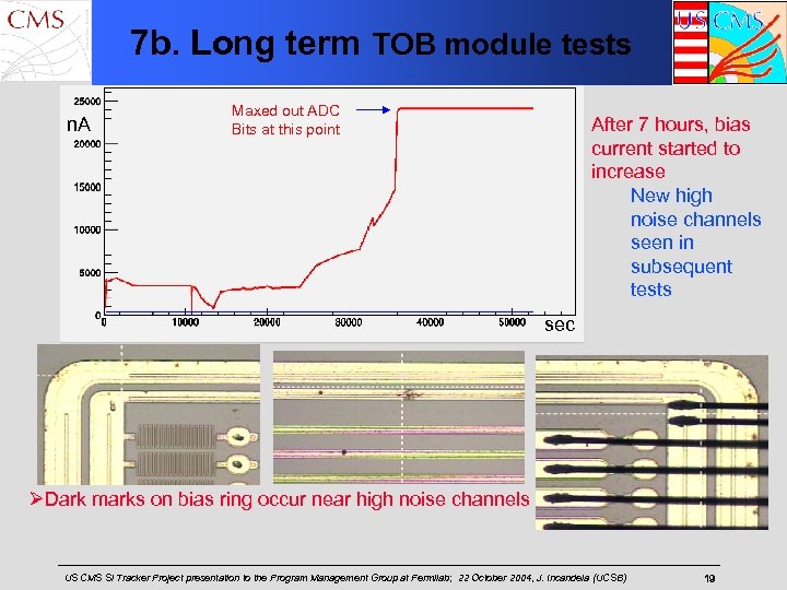 7 b. Long term TOB module tests n. A Maxed out ADC Bits at