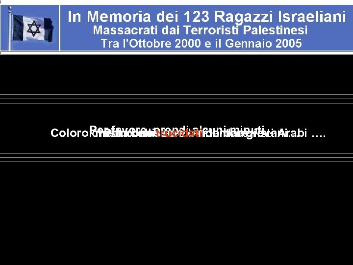 Per furono trucidati dai minuti… Coloro. Ichefavore, prendiealcuniterroristi Arabi …. nostriconoscere bambini e giovani…