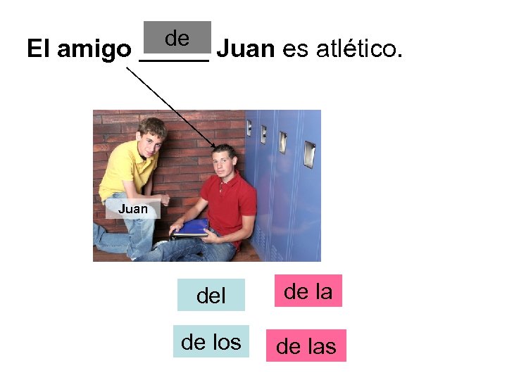 de Juan es atlético. El amigo _____ Juan del de la de los de