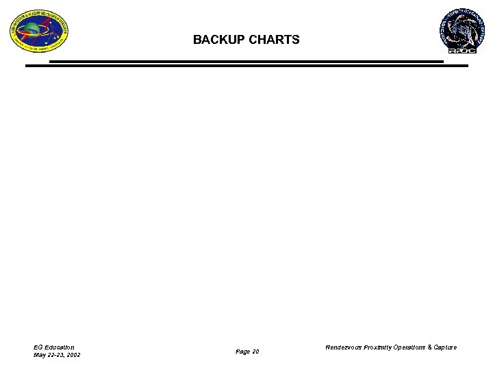 BACKUP CHARTS EG Education May 22 -23, 2002 Page 20 Rendezvous Proximity Operations &