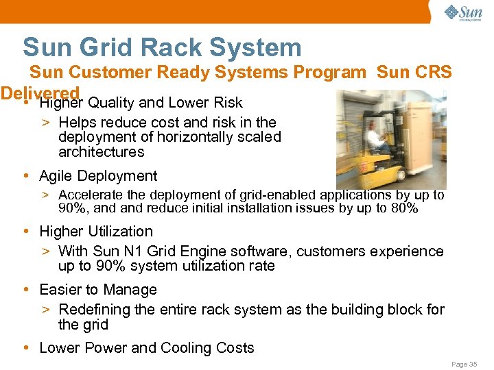 Sun Grid Rack System Sun Customer Ready Systems Program Sun CRS Delivered Quality and
