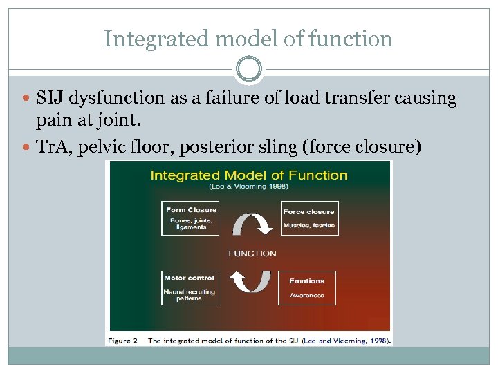 Integrated model of function SIJ dysfunction as a failure of load transfer causing pain