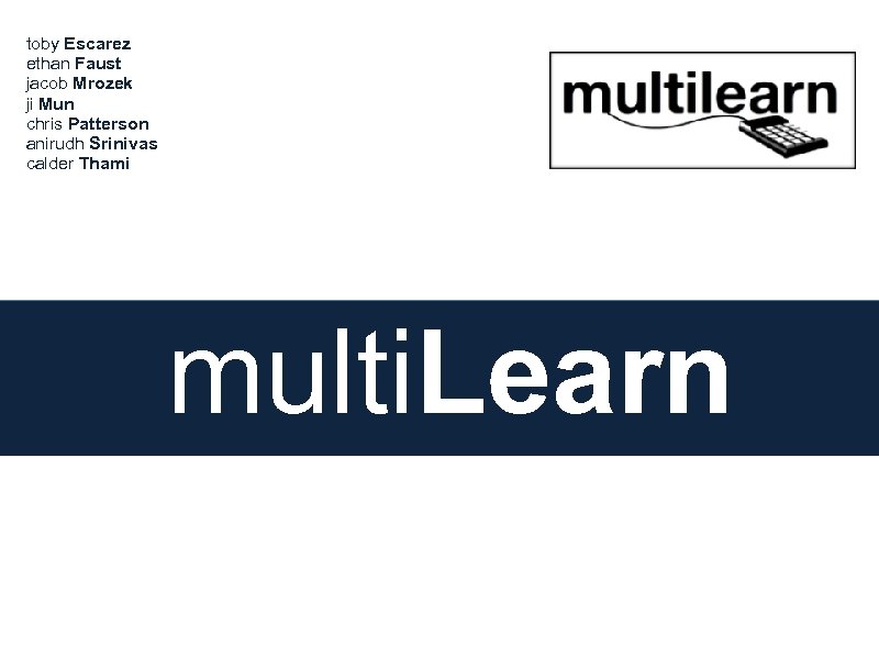 toby Escarez ethan Faust jacob Mrozek ji Mun chris Patterson anirudh Srinivas calder Thami