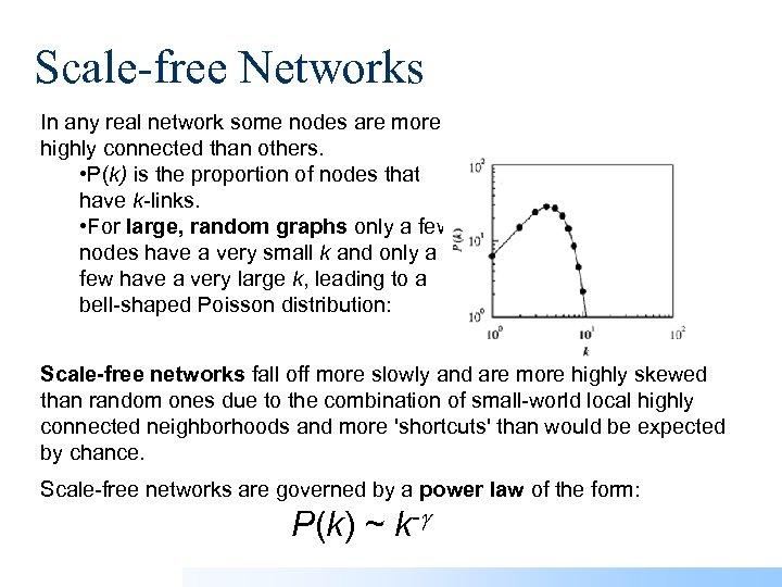 Scale-free Networks In any real network some nodes are more highly connected than others.