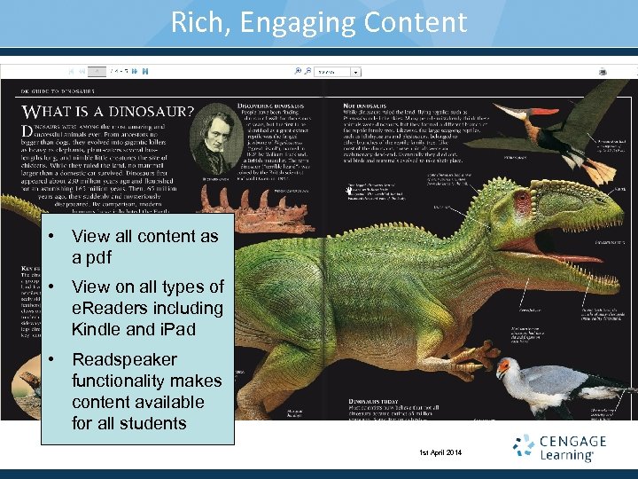 Rich, Engaging Content • View all content as a pdf • View on all