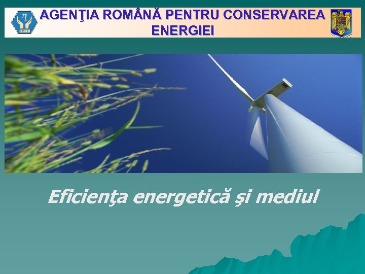 AGENŢIA ROM NĂ PENTRU CONSERVAREA ENERGIEI Eficienţa energetică şi mediul 