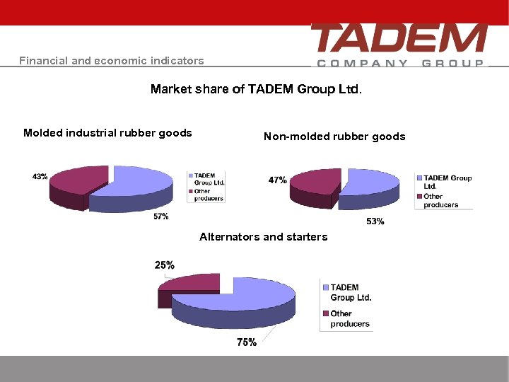 Financial and economic indicators Market share of TADEM Group Ltd. Molded industrial rubber goods