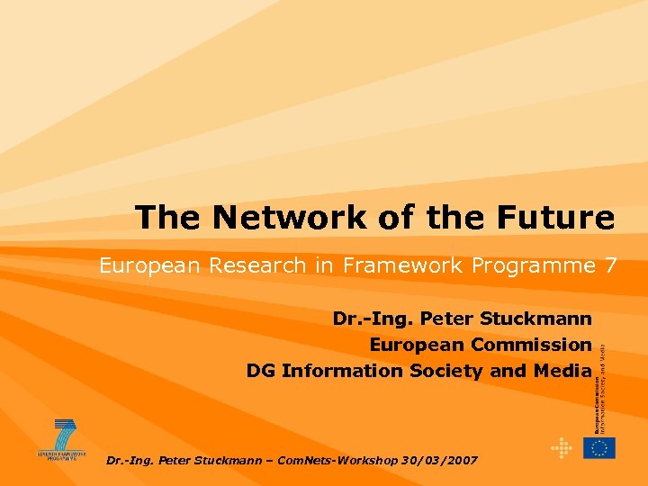 The Network of the Future European Research in Framework Programme 7 Dr. -Ing. Peter