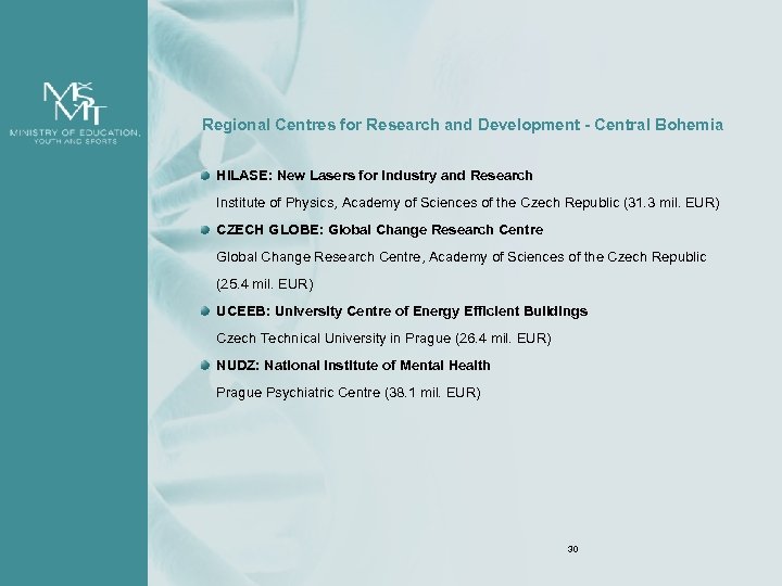 Regional Centres for Research and Development - Central Bohemia Hi. LASE: New Lasers for