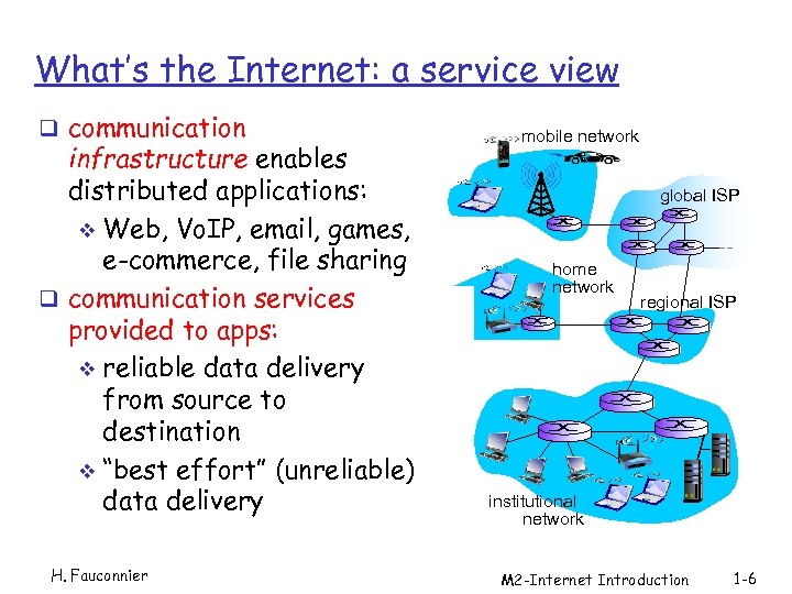What’s the Internet: a service view q communication infrastructure enables distributed applications: v Web,