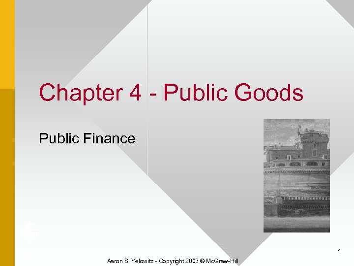 Chapter 4 - Public Goods Public Finance 1 Aaron S. Yelowitz - Copyright 2003