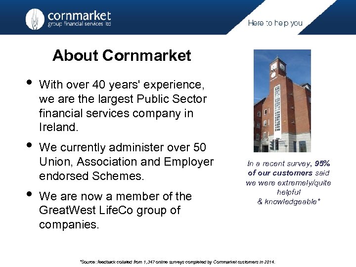 About Cornmarket • • • With over 40 years' experience, we are the largest