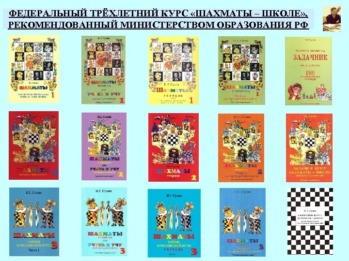 ФЕДЕРАЛЬНЫЙ ТРЁХЛЕТНИЙ КУРС «ШАХМАТЫ – ШКОЛЕ» , РЕКОМЕНДОВАННЫЙ МИНИСТЕРСТВОМ ОБРАЗОВАНИЯ РФ 
