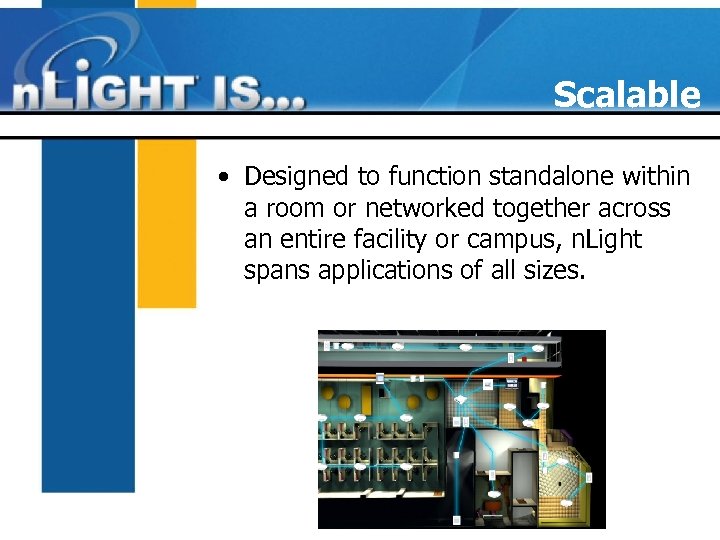 Scalable • Designed to function standalone within a room or networked together across an