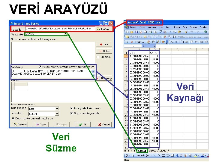 VERİ ARAYÜZÜ Veri Kaynağı Veri Süzme 