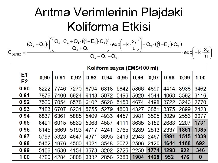 Arıtma Verimlerinin Plajdaki Koliforma Etkisi 