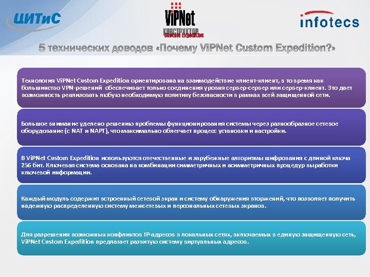 Технология Vi. PNet Custom Expedition ориентирована на взаимодействие клиент-клиент, в то время как большинство