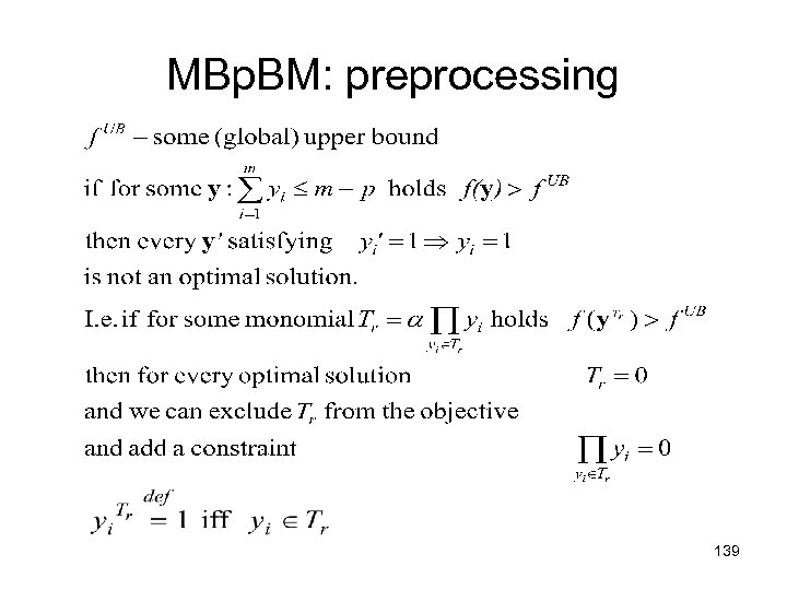 MBp. BM: preprocessing 139 