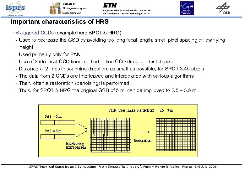 Institute of Photogrammetry and Geo. Information Important characteristics of HRS • Staggered CCDs (example