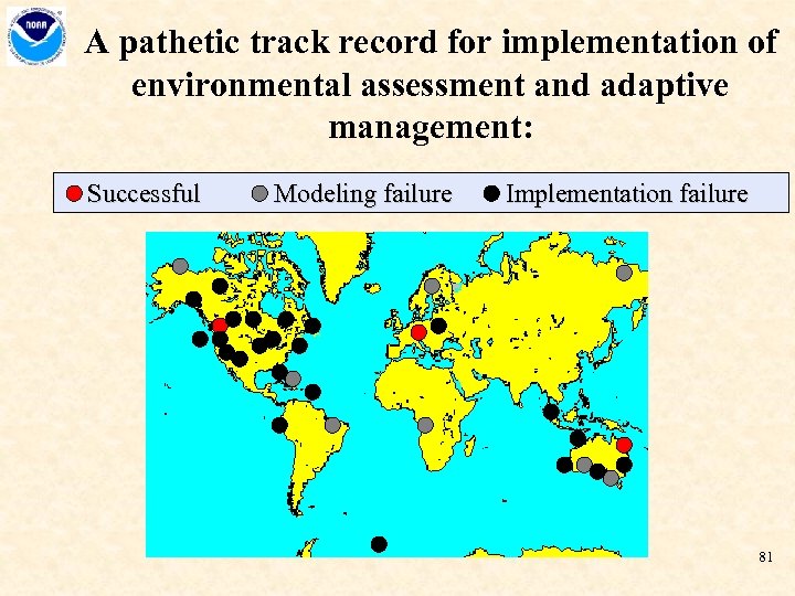 A pathetic track record for implementation of environmental assessment and adaptive management: Successful Modeling