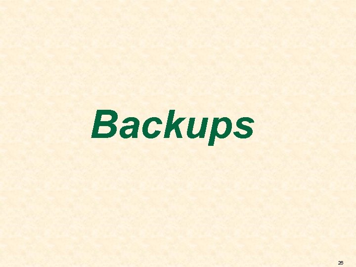 Backups 26 