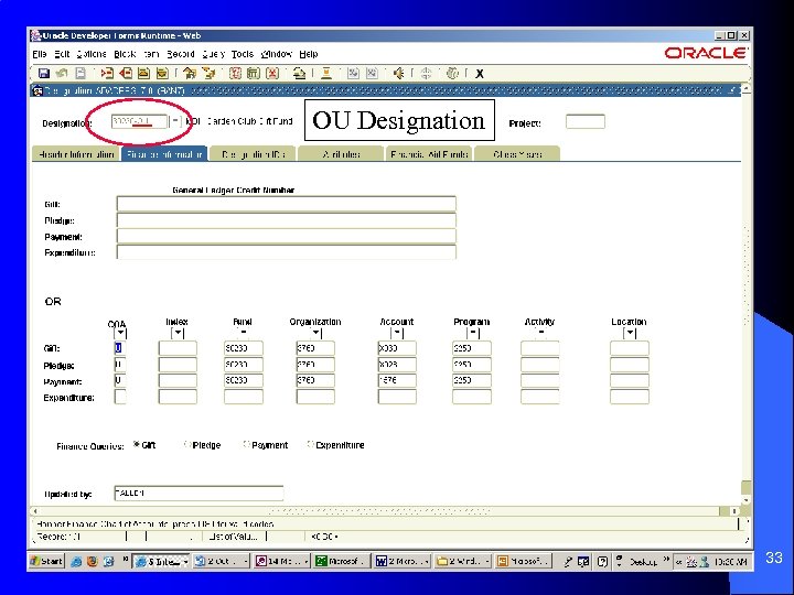 OU Designation 33 
