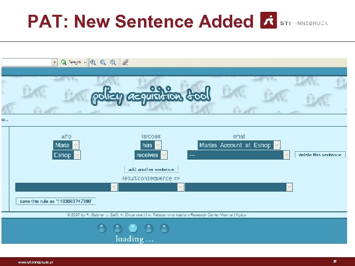 PAT: New Sentence Added www. sti-innsbruck. at 39 