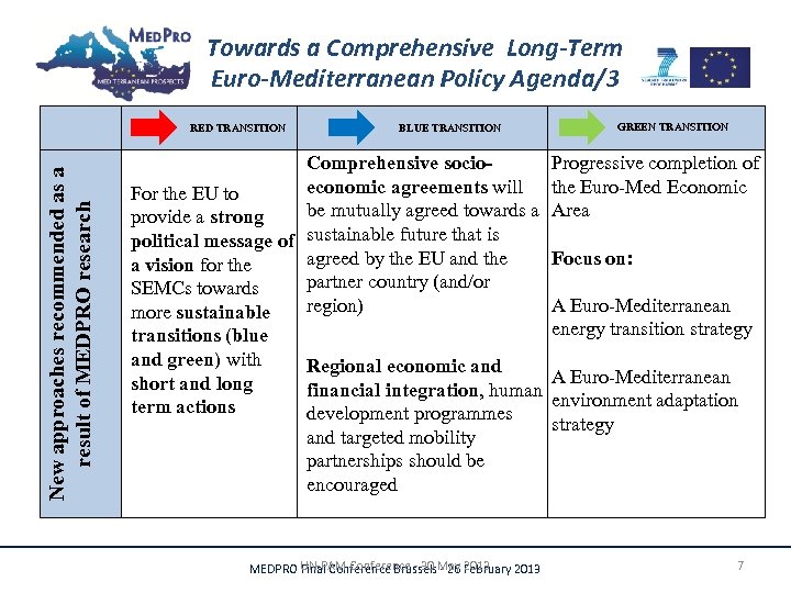 Towards a Comprehensive Long-Term Euro-Mediterranean Policy Agenda/3 New approaches recommended as a result of