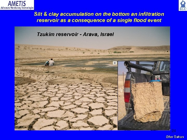 Silt & clay accumulation on the bottom an infiltration reservoir as a consequence of