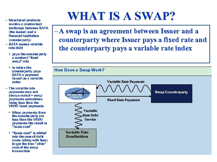 – Structured products involve a contractual exchange between BATA (the issuer) and a financial