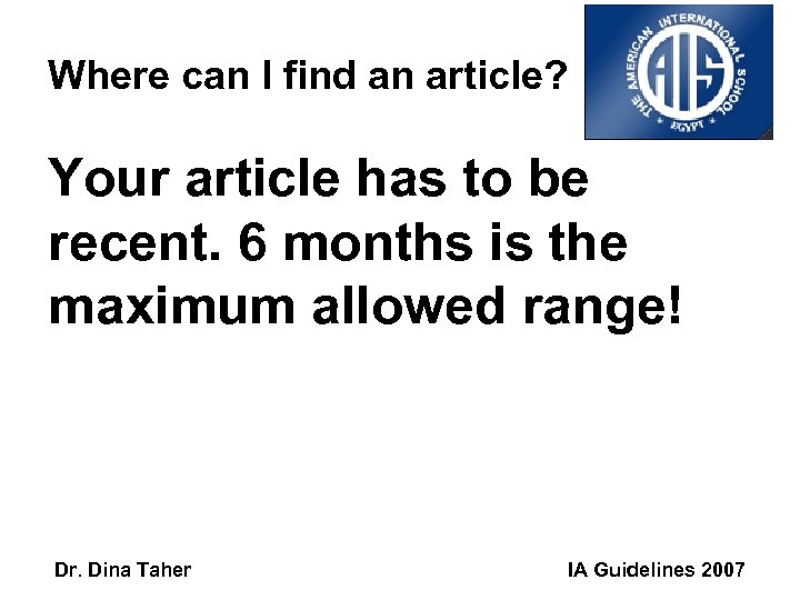 Where can I find an article? • You may use proquest: Your article has