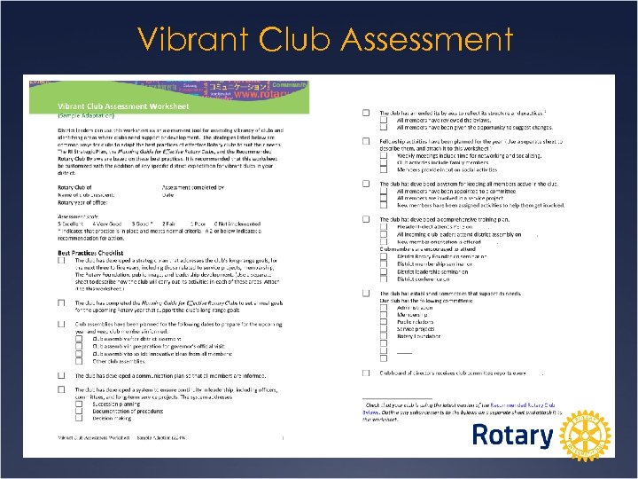 Vibrant Club Assessment 