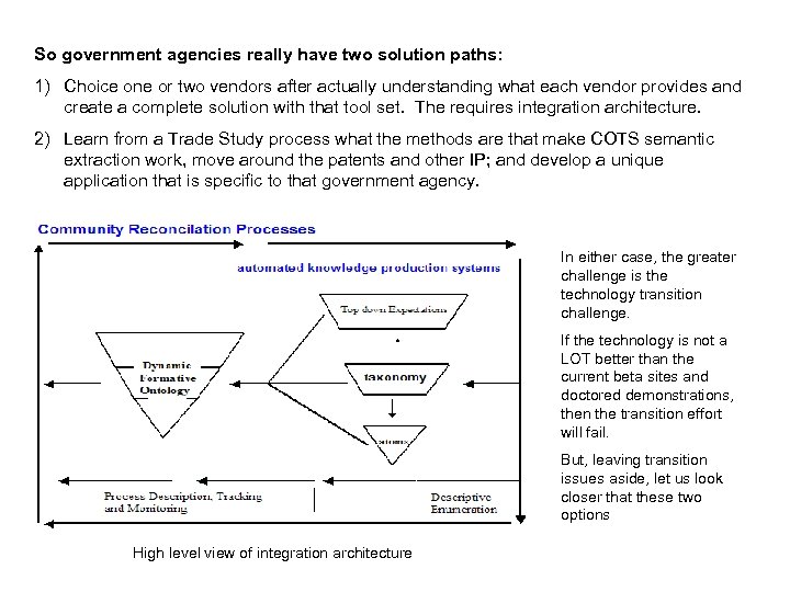 So government agencies really have two solution paths: 1) Choice one or two vendors