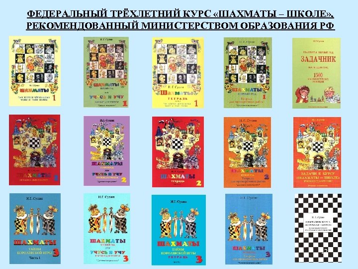 ФЕДЕРАЛЬНЫЙ ТРЁХЛЕТНИЙ КУРС «ШАХМАТЫ – ШКОЛЕ» , РЕКОМЕНДОВАННЫЙ МИНИСТЕРСТВОМ ОБРАЗОВАНИЯ РФ 12 