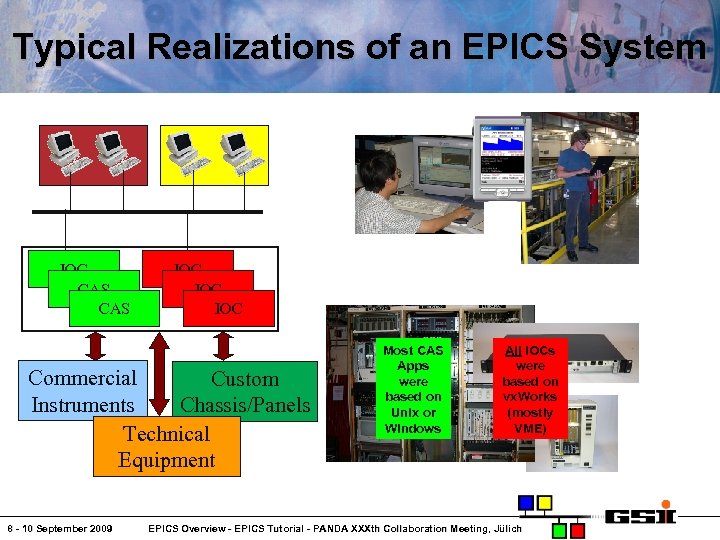 Typical Realizations of an EPICS System IOC CAS IOC IOC Commercial Custom Instruments Chassis/Panels