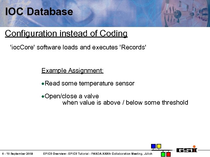 IOC Database Configuration instead of Coding 'ioc. Core' software loads and executes 'Records' Example
