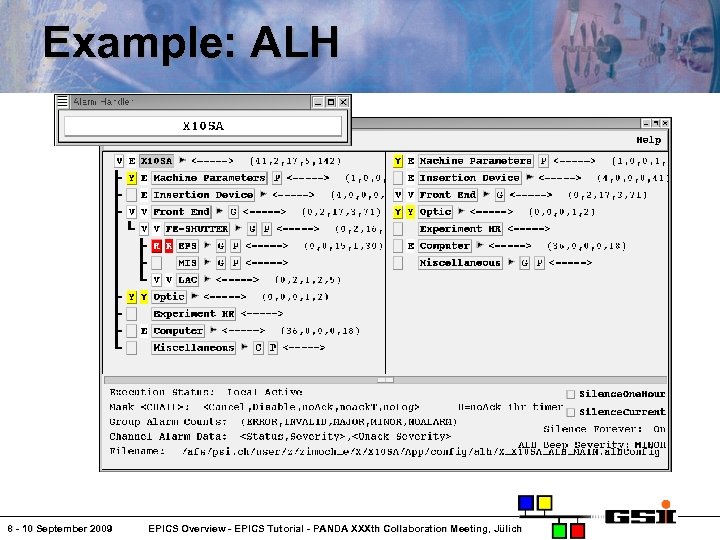 Example: ALH 8 - 10 September 2009 EPICS Overview - EPICS Tutorial - PANDA