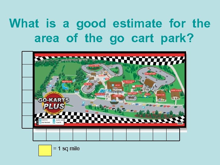 What is a good estimate for the area of the go cart park? =