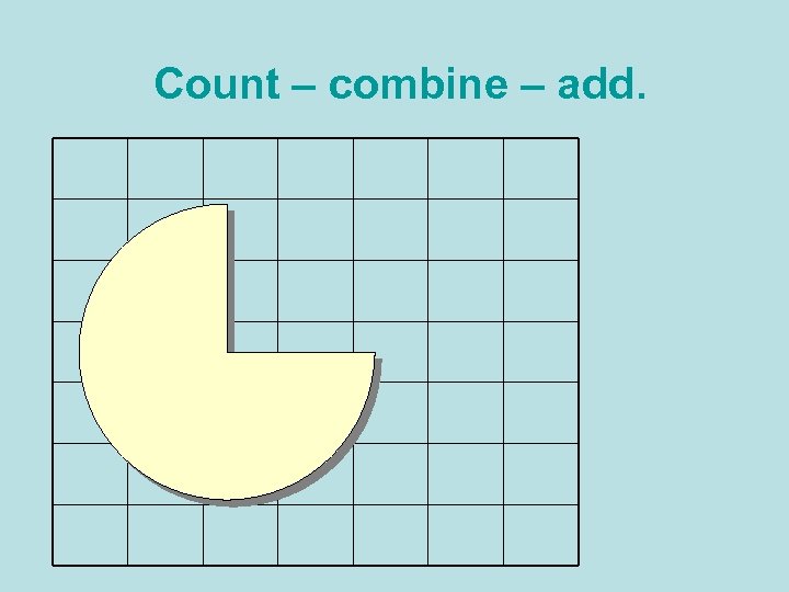 Count – combine – add. 