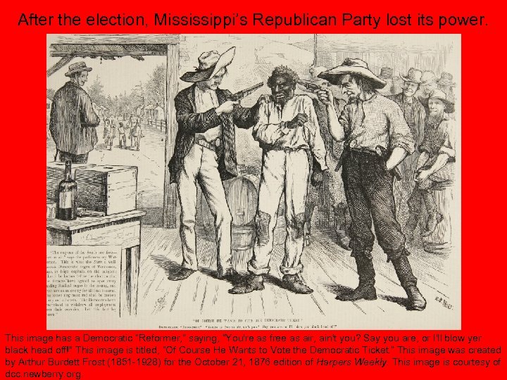 After the election, Mississippi’s Republican Party lost its power. This image has a Democratic