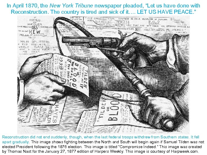 In April 1870, the New York Tribune newspaper pleaded, “Let us have done with