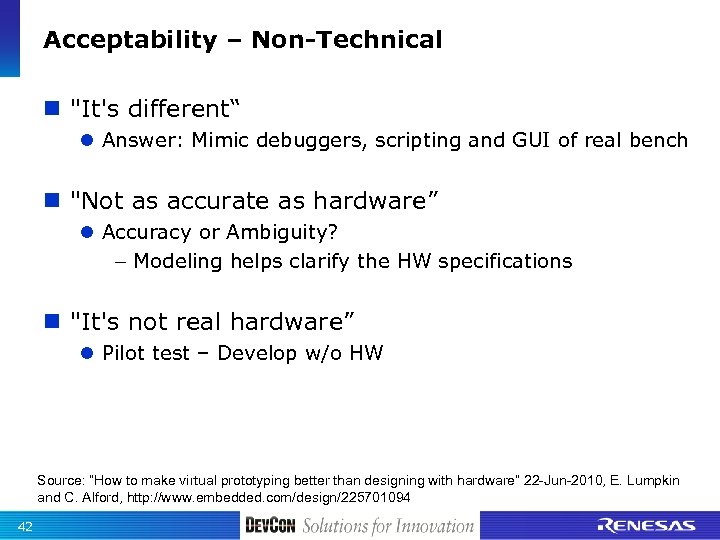 Acceptability – Non-Technical n 